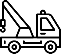 Vector line graphic of a tow truck